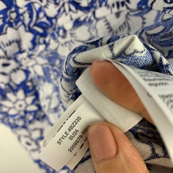 NEW Crewcuts Boys Size 8 Linen Blend Hawaiian Shirt Button Front Blue Floral - Picture 5 of 7